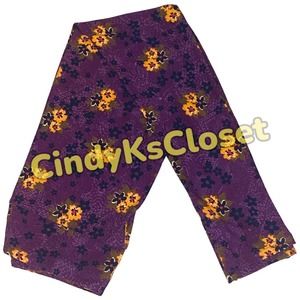LuLaRoe Leggings ONE SIZE (2-10) Purple Multi-Color Print